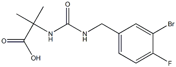 2-({[(3-bromo-4-fluorophenyl)methyl]carbamoyl}amino)-2-methylpropanoic acid Struktur