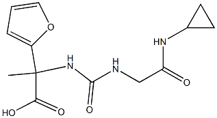 2-({[(cyclopropylcarbamoyl)methyl]carbamoyl}amino)-2-(furan-2-yl)propanoic acid Struktur