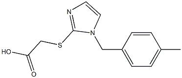 2-({1-[(4-methylphenyl)methyl]-1H-imidazol-2-yl}sulfanyl)acetic acid Struktur