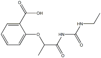 2-({1-[(ethylcarbamoyl)amino]-1-oxopropan-2-yl}oxy)benzoic acid Struktur