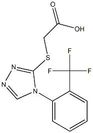 2-({4-[2-(trifluoromethyl)phenyl]-4H-1,2,4-triazol-3-yl}sulfanyl)acetic acid Struktur