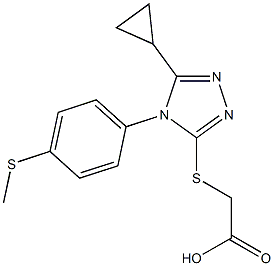 2-({5-cyclopropyl-4-[4-(methylsulfanyl)phenyl]-4H-1,2,4-triazol-3-yl}sulfanyl)acetic acid Struktur