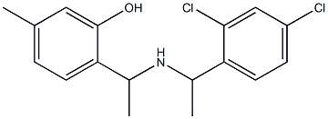 2-(1-{[1-(2,4-dichlorophenyl)ethyl]amino}ethyl)-5-methylphenol Struktur