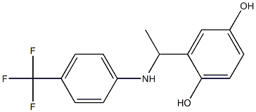 2-(1-{[4-(trifluoromethyl)phenyl]amino}ethyl)benzene-1,4-diol Struktur