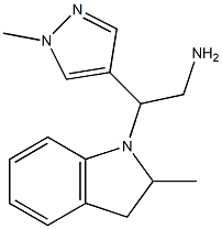 2-(1-methyl-1H-pyrazol-4-yl)-2-(2-methyl-2,3-dihydro-1H-indol-1-yl)ethan-1-amine Struktur