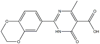 2-(2,3-dihydro-1,4-benzodioxin-6-yl)-4-methyl-6-oxo-1,6-dihydropyrimidine-5-carboxylic acid Struktur