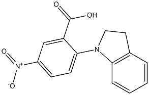 2-(2,3-dihydro-1H-indol-1-yl)-5-nitrobenzoic acid Struktur