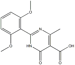 2-(2,6-dimethoxyphenyl)-4-methyl-6-oxo-1,6-dihydropyrimidine-5-carboxylic acid Struktur