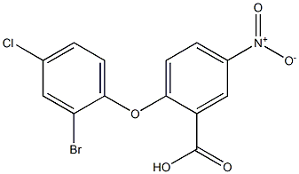 2-(2-bromo-4-chlorophenoxy)-5-nitrobenzoic acid Struktur