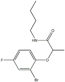 2-(2-bromo-4-fluorophenoxy)-N-butylpropanamide Struktur