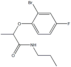 2-(2-bromo-4-fluorophenoxy)-N-propylpropanamide Struktur