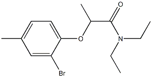 2-(2-bromo-4-methylphenoxy)-N,N-diethylpropanamide Struktur