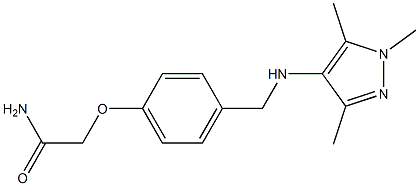 2-(4-{[(1,3,5-trimethyl-1H-pyrazol-4-yl)amino]methyl}phenoxy)acetamide Struktur