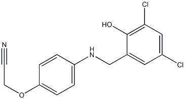 2-(4-{[(3,5-dichloro-2-hydroxyphenyl)methyl]amino}phenoxy)acetonitrile Struktur