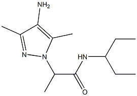 2-(4-amino-3,5-dimethyl-1H-pyrazol-1-yl)-N-(pentan-3-yl)propanamide Struktur