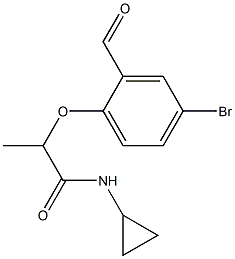 2-(4-bromo-2-formylphenoxy)-N-cyclopropylpropanamide Struktur