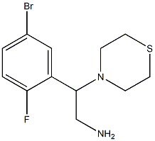 2-(5-bromo-2-fluorophenyl)-2-(thiomorpholin-4-yl)ethan-1-amine Struktur