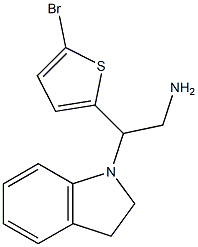 2-(5-bromothiophen-2-yl)-2-(2,3-dihydro-1H-indol-1-yl)ethan-1-amine Struktur