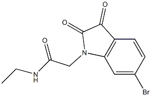 2-(6-bromo-2,3-dioxo-2,3-dihydro-1H-indol-1-yl)-N-ethylacetamide Struktur