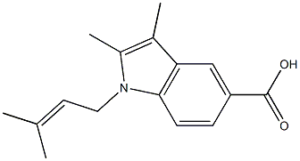 2,3-dimethyl-1-(3-methylbut-2-en-1-yl)-1H-indole-5-carboxylic acid Struktur