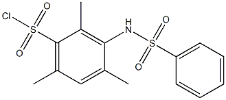 2,4,6-trimethyl-3-[(phenylsulfonyl)amino]benzenesulfonyl chloride Struktur