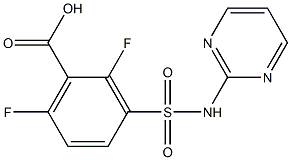 2,6-difluoro-3-(pyrimidin-2-ylsulfamoyl)benzoic acid Struktur