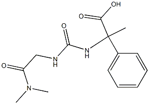 2-[({[2-(dimethylamino)-2-oxoethyl]amino}carbonyl)amino]-2-phenylpropanoic acid Struktur