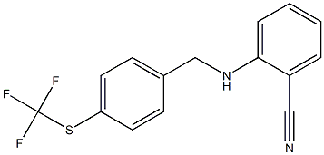 2-[({4-[(trifluoromethyl)sulfanyl]phenyl}methyl)amino]benzonitrile Struktur