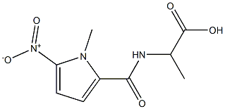 2-[(1-methyl-5-nitro-1H-pyrrol-2-yl)formamido]propanoic acid Struktur