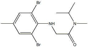 2-[(2,6-dibromo-4-methylphenyl)amino]-N-methyl-N-(propan-2-yl)acetamide Struktur