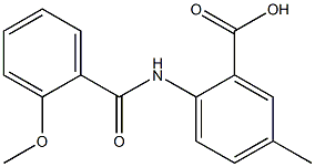 2-[(2-methoxybenzene)amido]-5-methylbenzoic acid Struktur