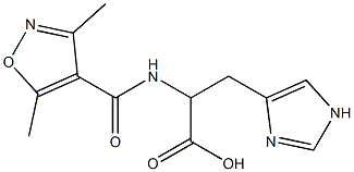 2-[(3,5-dimethyl-1,2-oxazol-4-yl)formamido]-3-(1H-imidazol-4-yl)propanoic acid Struktur