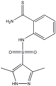 2-[(3,5-dimethyl-1H-pyrazole-4-)sulfonamido]benzene-1-carbothioamide Struktur