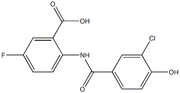 2-[(3-chloro-4-hydroxybenzene)amido]-5-fluorobenzoic acid Struktur