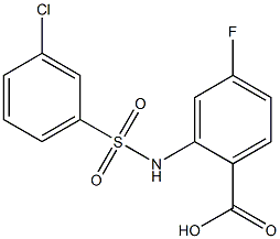 2-[(3-chlorobenzene)sulfonamido]-4-fluorobenzoic acid Struktur