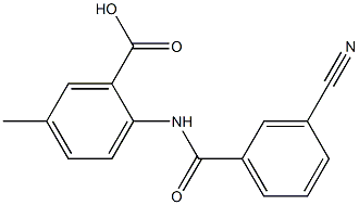 2-[(3-cyanobenzene)amido]-5-methylbenzoic acid Struktur