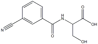 2-[(3-cyanophenyl)formamido]-3-hydroxypropanoic acid Struktur