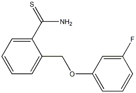 2-[(3-fluorophenoxy)methyl]benzenecarbothioamide Struktur