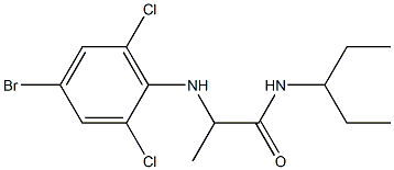 2-[(4-bromo-2,6-dichlorophenyl)amino]-N-(pentan-3-yl)propanamide Struktur