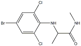 2-[(4-bromo-2,6-dichlorophenyl)amino]-N-methylpropanamide Struktur