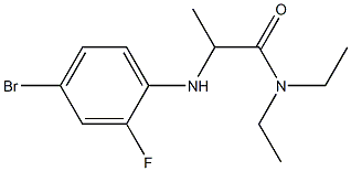 2-[(4-bromo-2-fluorophenyl)amino]-N,N-diethylpropanamide Struktur