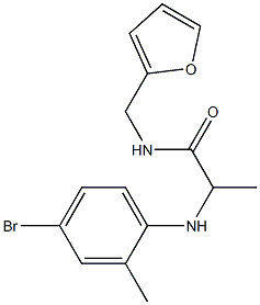 2-[(4-bromo-2-methylphenyl)amino]-N-(furan-2-ylmethyl)propanamide Struktur