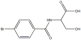 2-[(4-bromobenzoyl)amino]-3-hydroxypropanoic acid Struktur