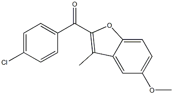 2-[(4-chlorophenyl)carbonyl]-5-methoxy-3-methyl-1-benzofuran Struktur