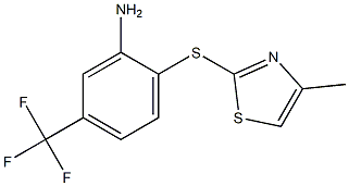 2-[(4-methyl-1,3-thiazol-2-yl)sulfanyl]-5-(trifluoromethyl)aniline Struktur