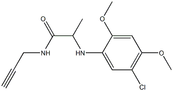 2-[(5-chloro-2,4-dimethoxyphenyl)amino]-N-(prop-2-yn-1-yl)propanamide Struktur