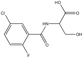 2-[(5-chloro-2-fluorophenyl)formamido]-3-hydroxypropanoic acid Struktur