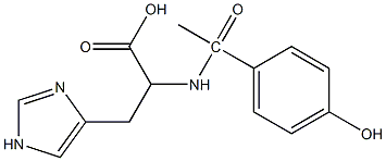 2-[1-(4-hydroxyphenyl)acetamido]-3-(1H-imidazol-4-yl)propanoic acid Struktur