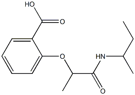 2-[1-(butan-2-ylcarbamoyl)ethoxy]benzoic acid Struktur