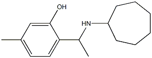 2-[1-(cycloheptylamino)ethyl]-5-methylphenol Struktur